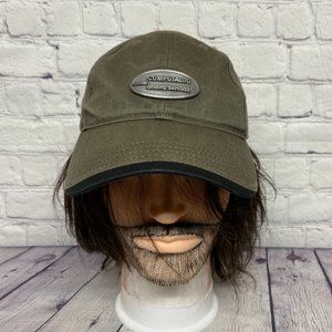 Vintage Hat Cap Strap Back Brown COMPUTALOG Drilling Services Metal Logo